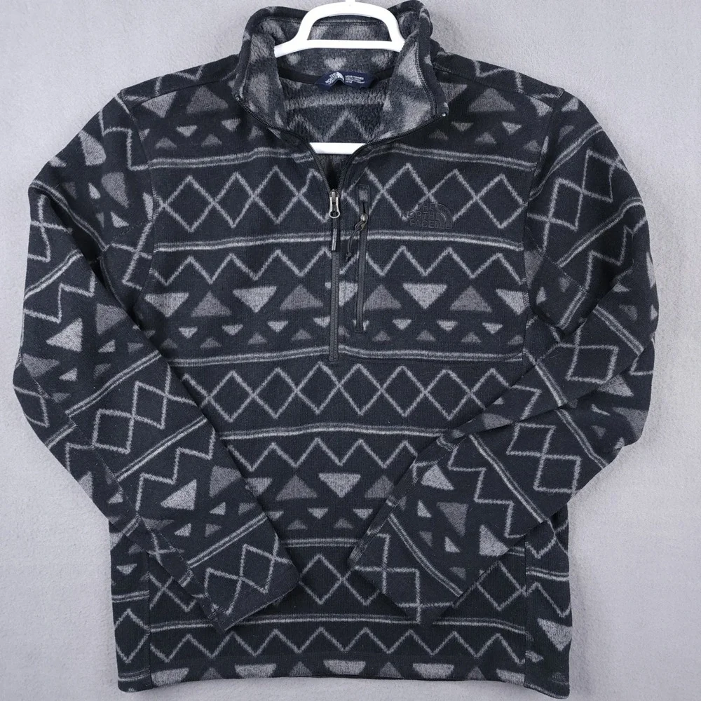 The North Face Medium Geometric Aztec Print Fleece Quarter Zip Pullover Jacket